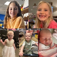 a collage of pictures of a group of young girls